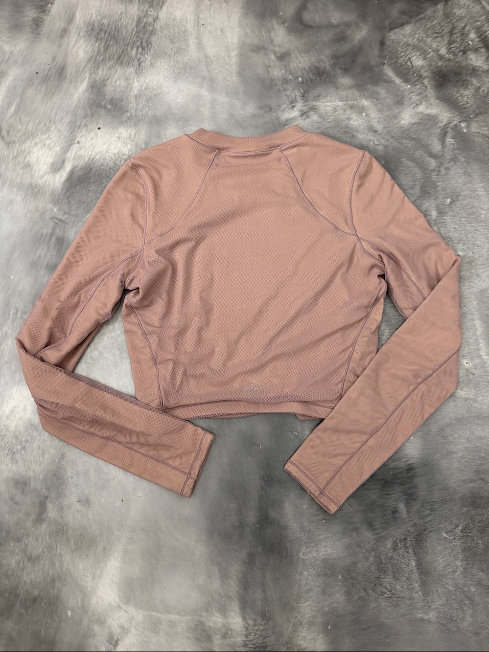 ALO Yoga Rare Mesh Long Sleeve Fitted Crop Top - Picture 9 of 10